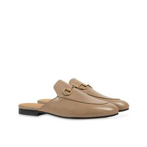 Gucci Princetown Tan leather flat mules